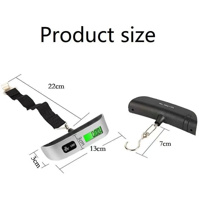 1pcs Portable Scale Digital LCD Display 110lb/50kg Electronic Luggage Hanging Suitcase Travel Weighs Baggage Bag Weight Balance