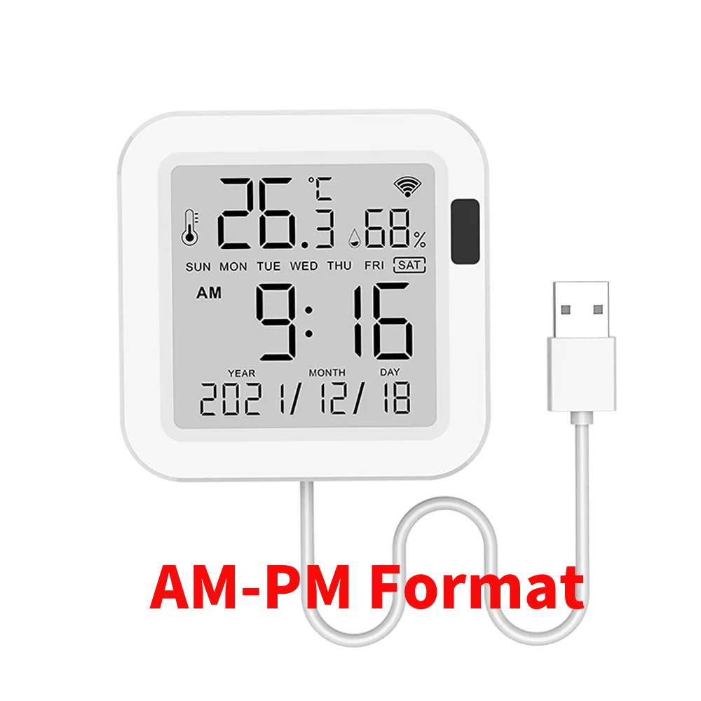 Tuya WiFi Temperature Humidity Smart Sensor With Backlight for Smart Home Var SmartLife Work with Alexa Google Assistant