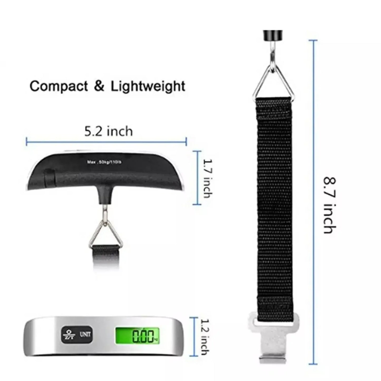 Digital Scale Electronic Balance Portable 50kg 10g  Kitchen Luggage Hanging Scale Suitcase Travel Scale Baggage Bag Weight