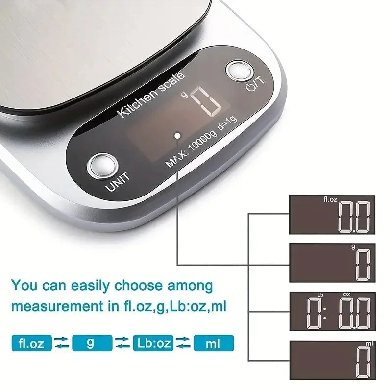 High Precision Kitchen Scale 3/5/10kg Electronic Jewelry Food Baking Scale Multifunction Measuring Tool Gram Scale Lcd Display