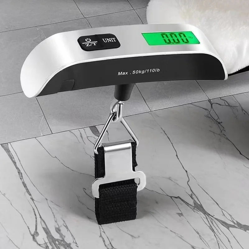 1pcs Portable Scale Digital LCD Display 110lb/50kg Electronic Luggage Hanging Suitcase Travel Weighs Baggage Bag Weight Balance
