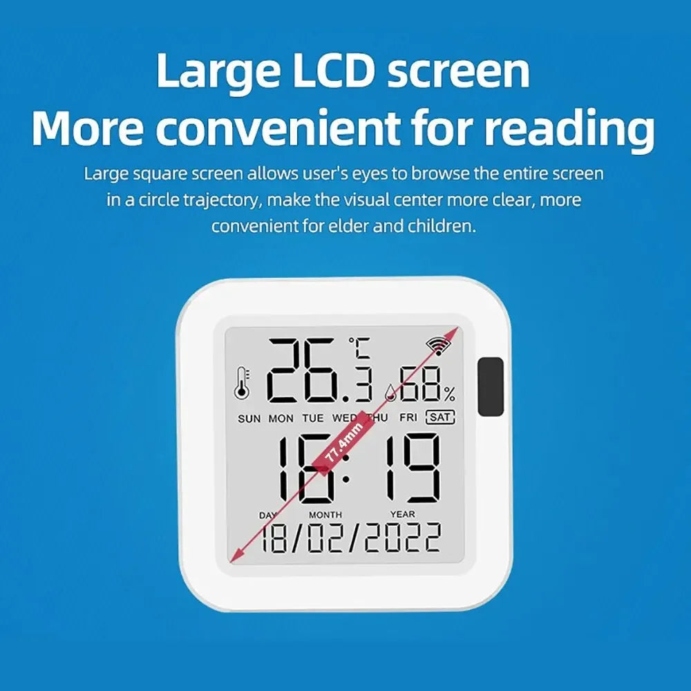 Tuya WiFi Temperature Humidity Sensor With Backlight for Smart Home APP Remote ControlWork with SmartLife Yandex Alexa